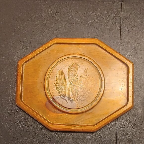 Vintage Teakwood Charcuterie Cheese Board with Glass Cloche - Picture 4 of 7